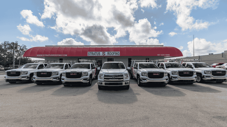 Stratus Roofing Trucks